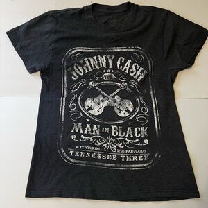 Johnny Cash Man in Black Tennessee Three  Graphic T-Shirt Small Country Music